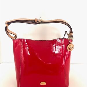 Frances Valentine June Red Patent Leather Shoulder Bag